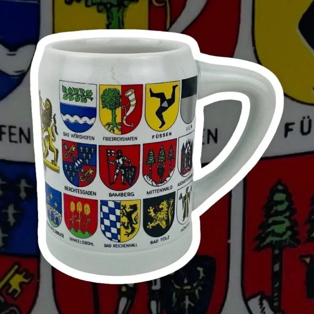 Vintage Ceramarte Bayern Germany Mug Stein Bavaria Coat of Arms Brazil Stoneware